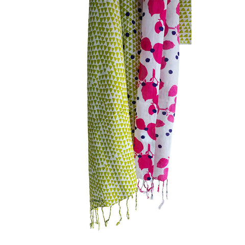 Women's Reversible Silk Viscose Summer Stole, with Fringe Tassels, 185 x 75 cm