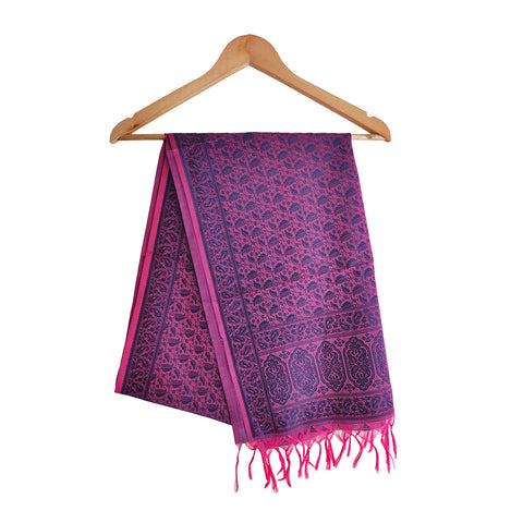 Classic Banarasi Silk Stole with Zari Weave Size 55X180 Cm