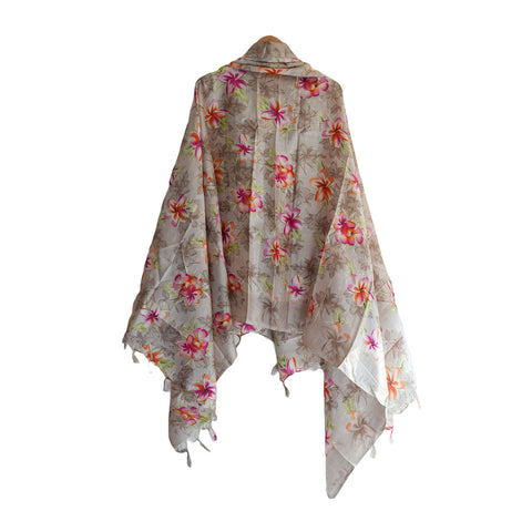 Khadi Cotton Floral Printed Design Dupatta