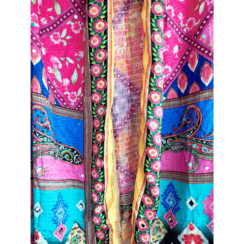 Pakistani Digital Printed Chinnon Multicoloured Dupatta With Heavy Mirror Work