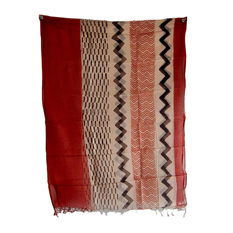 India Scarves Bagru Hand Block Floral kota Doria silk cotton Dupatta