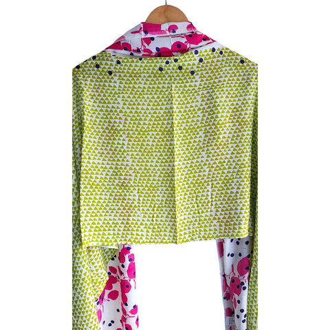 Women's Reversible Silk Viscose Summer Stole, with Fringe Tassels, 185 x 75 cm