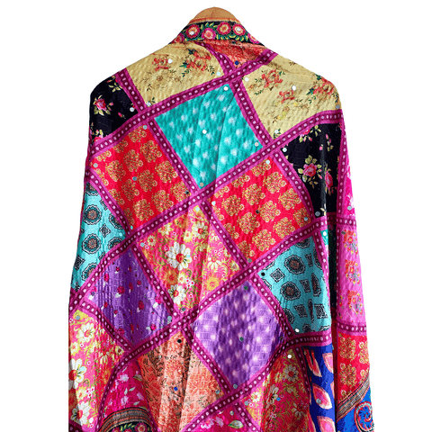 Pakistani Digital Printed Chinnon Multicoloured Dupatta With Heavy Mirror Work