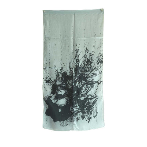 India Scarves Silk Stole, Prints Multi Color, 51 cm Width x 65 cm Length, Lightweight ( White And Black )