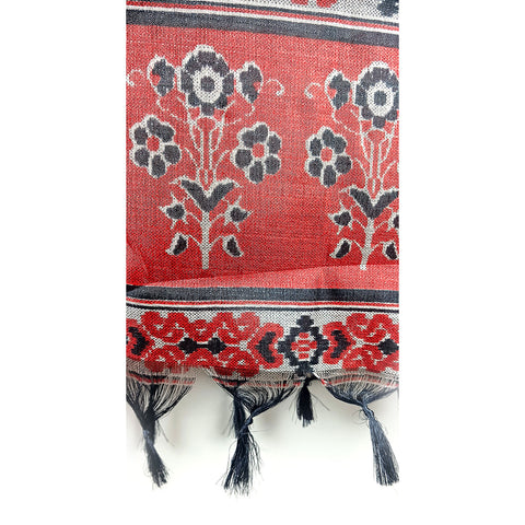 Khadi Cotton Poly Silk Digital Ikat Print Dupatta