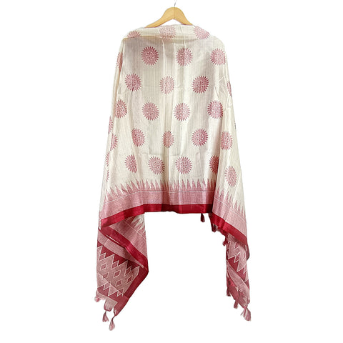 Khadi Cotton Poly Silk Digital Elegancia Print Dupatta