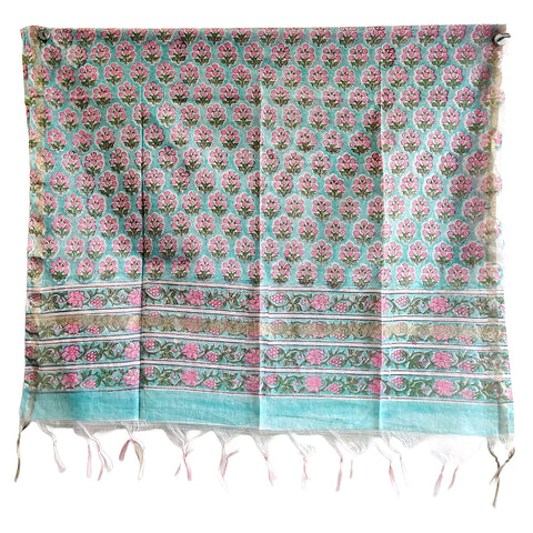 Chanderi Hand Block Printed Duptta