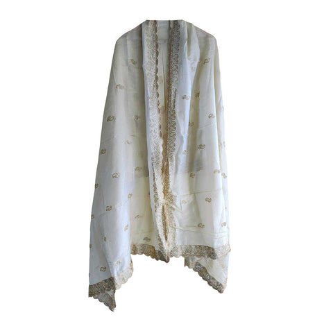India Scarves Silk Dupatta with Intricate Embroidery