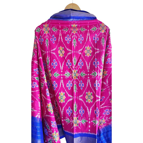 Eternal Beauty Handwoven Pochampally Ikat Silk Dupatta with Zari Elegance