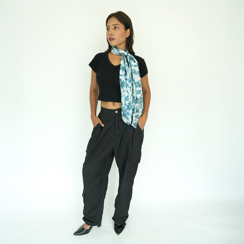 Floral Patterned Silk Square Scarf 100 X 100 Cm