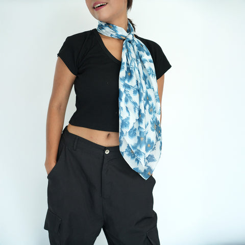 Floral Patterned Silk Square Scarf 100 X 100 Cm