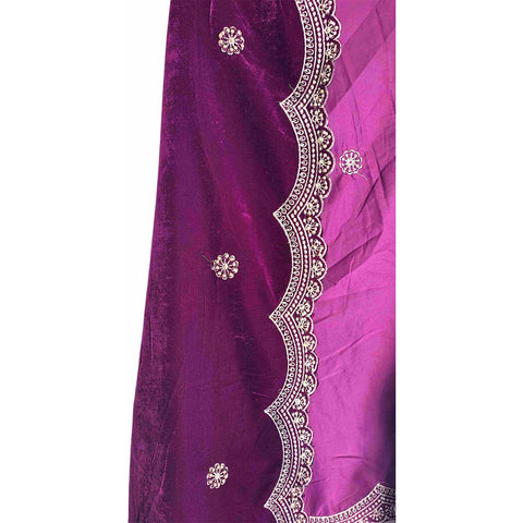 India Scarves Luxury Micro-Velvet Embroidered Dupatta for Women | Heavy Scalloped Cutwork Border with Butti Work (Copy)