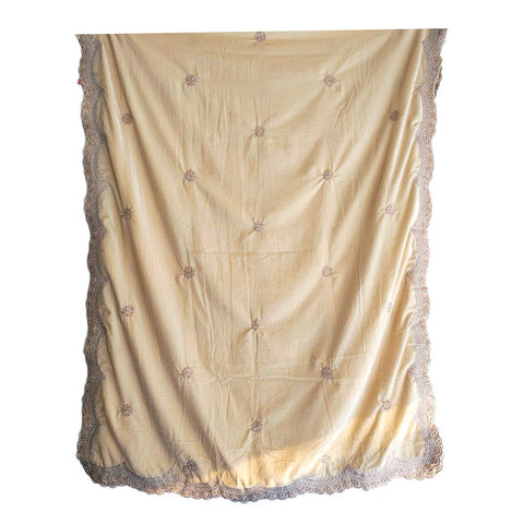 India Scarves Luxury Micro-Velvet Embroidered Dupatta for Women | Heavy Scalloped Cutwork Border with Butti Work (Copy) (Copy)