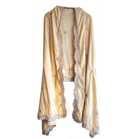India Scarves Luxury Micro-Velvet Embroidered Dupatta for Women | Heavy Scalloped Cutwork Border with Butti Work (Copy) (Copy)
