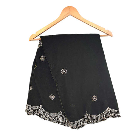 India Scarves Luxury Micro-Velvet Embroidered Dupatta for Women | Heavy Scalloped Cutwork Border with Butti Work (Copy) (Copy) (Copy)