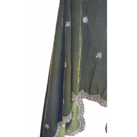 India Scarves Luxury Micro-Velvet Embroidered Dupatta for Women | Heavy Scalloped Cutwork Border with Butti Work (Copy) (Copy) (Copy)