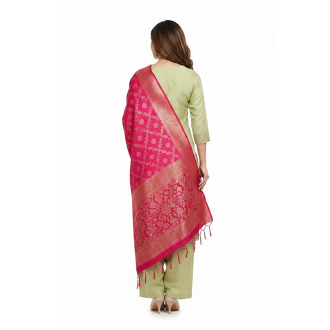 Magenta Banarasi Art Silk Dupatta — alternate view