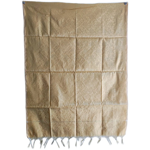 Gold Banarasi Silk Dupatta draped view — 230x80cm auspicious wedding dupatta
