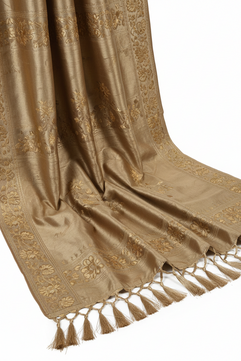 Pistachio Green Banarasi Silk Dupatta | Art Silk Jacquard Woven | Festive Wear