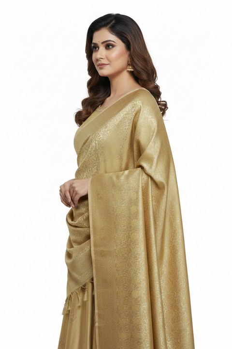 Pistachio Green Banarasi Silk Dupatta | Art Silk Jacquard Woven | Festive Wear