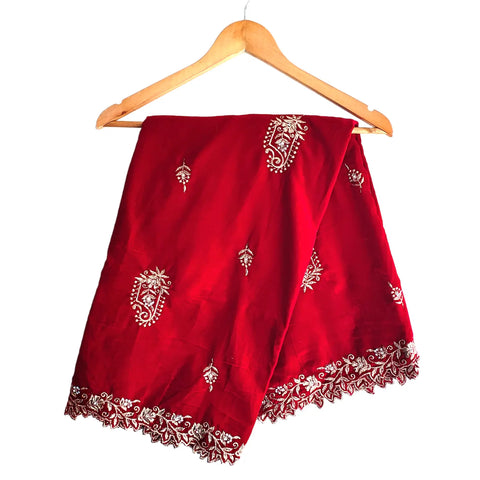 Embroidered Velvet Dupatta – India Scarves