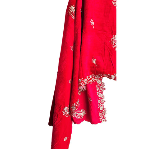 Embroidered pattern close-up on Velvet Dupatta