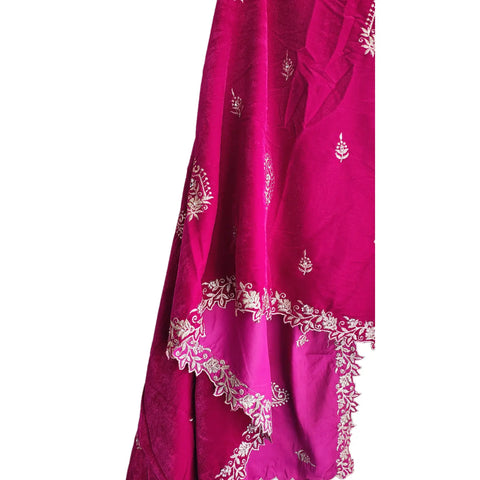Embroidered pattern close-up on Velvet Dupatta