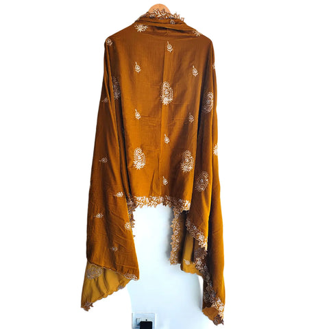 Embroidered pattern close-up on Velvet Dupatta