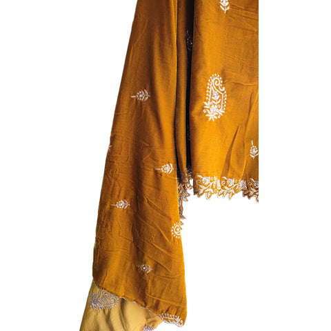 Embroidered pattern close-up on Velvet Dupatta