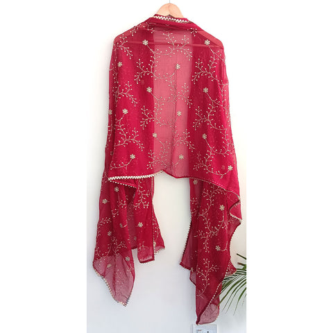 Soft  with Exquisite Golden Branch Embroidery Dupatta