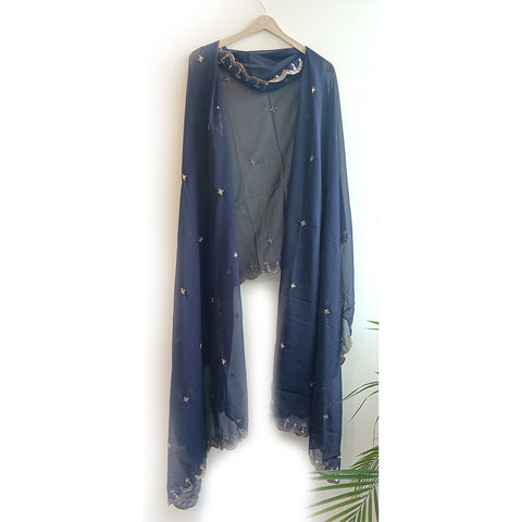 India Scarves Soft Georgette with Exquisite Cut Embroidery Fancy