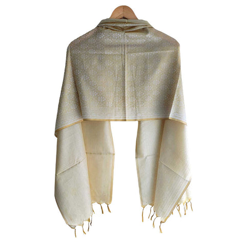 Contemporary Banarasi Silk Stole - Modern Design Size 55X180 Cm