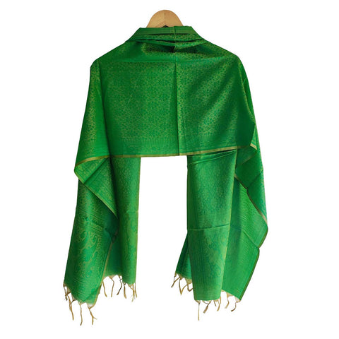 Contemporary Banarasi Silk Stole - Modern Design Size 55X180 Cm