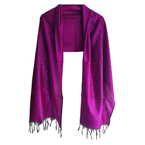 Contemporary Banarasi Silk Stole - Modern Design Size 55X180 Cm ( Purple )
