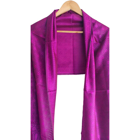 Contemporary Banarasi Silk Stole - Modern Design Size 55X180 Cm ( Purple )