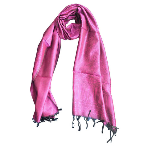 Contemporary Banarasi Silk Stole - Modern Design Size 55X180 Cm ( Purple )