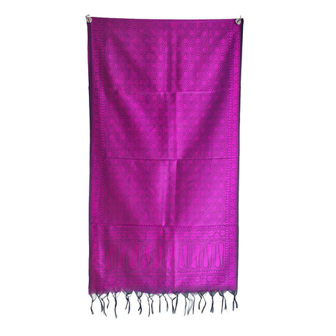 Contemporary Banarasi Silk Stole - Modern Design Size 55X180 Cm ( Purple )