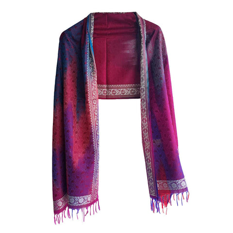 Contemporary Banarasi Silk Stole - Modern Design Size 55X180 Cm