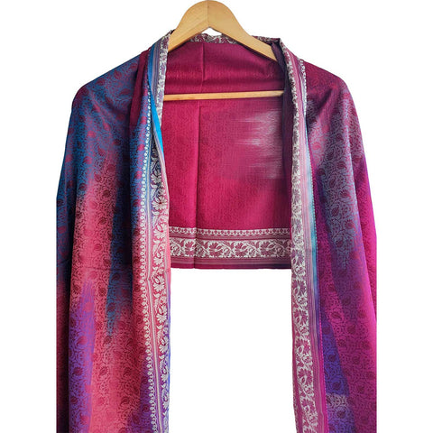 Contemporary Banarasi Silk Stole - Modern Design Size 55X180 Cm