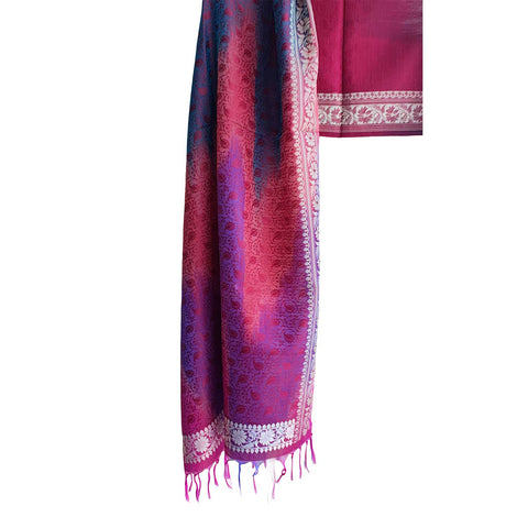 Contemporary Banarasi Silk Stole - Modern Design Size 55X180 Cm