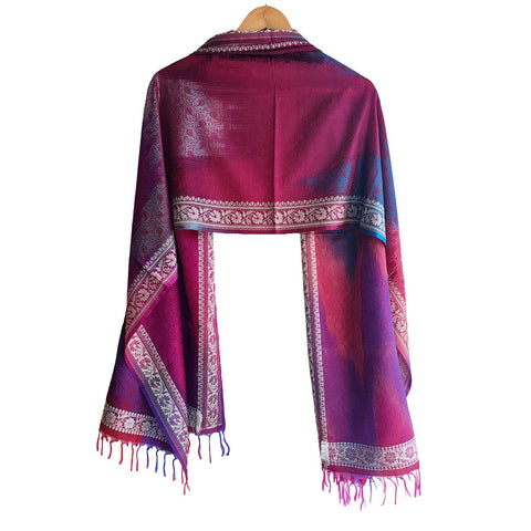 Contemporary Banarasi Silk Stole - Modern Design Size 55X180 Cm