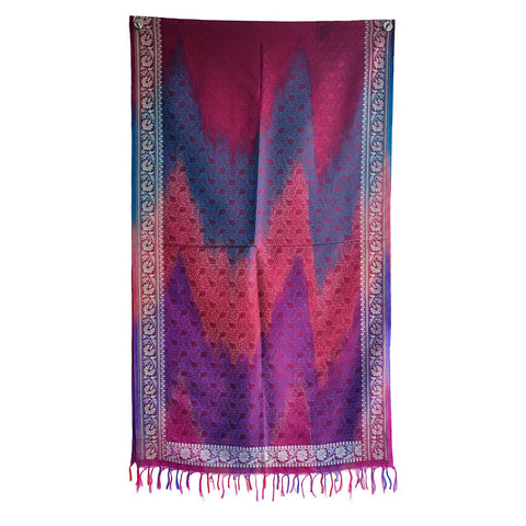 Contemporary Banarasi Silk Stole - Modern Design Size 55X180 Cm
