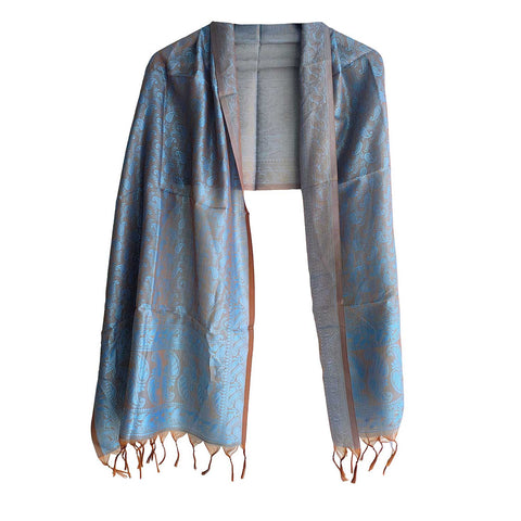 Contemporary Banarasi Silk Stole - Modern Design Size 55X180 Cm