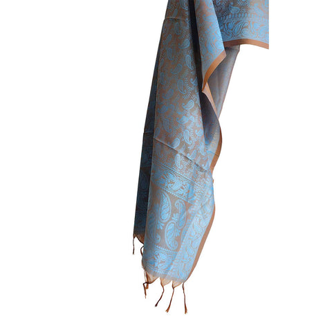Contemporary Banarasi Silk Stole - Modern Design Size 55X180 Cm