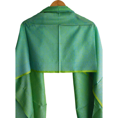 Contemporary Banarasi Silk Stole - Modern Design Size 55X180 Cm( Light Green )