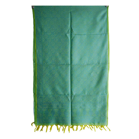 Contemporary Banarasi Silk Stole - Modern Design Size 55X180 Cm( Light Green )