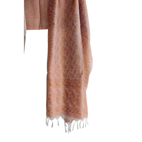 Contemporary Banarasi Silk Stole - Modern Design Size 55X180 Cm