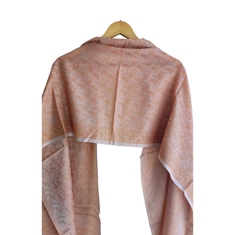 Contemporary Banarasi Silk Stole - Modern Design Size 55X180 Cm