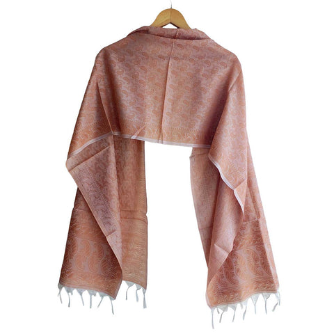 Contemporary Banarasi Silk Stole - Modern Design Size 55X180 Cm