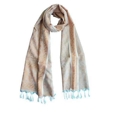 Contemporary Banarasi Silk Stole - Modern Design Size 55X180 Cm